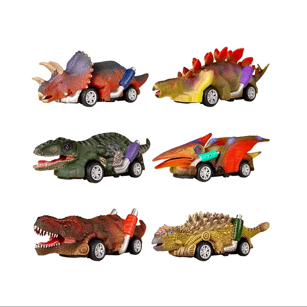 (6) New Dinosaur Racecars